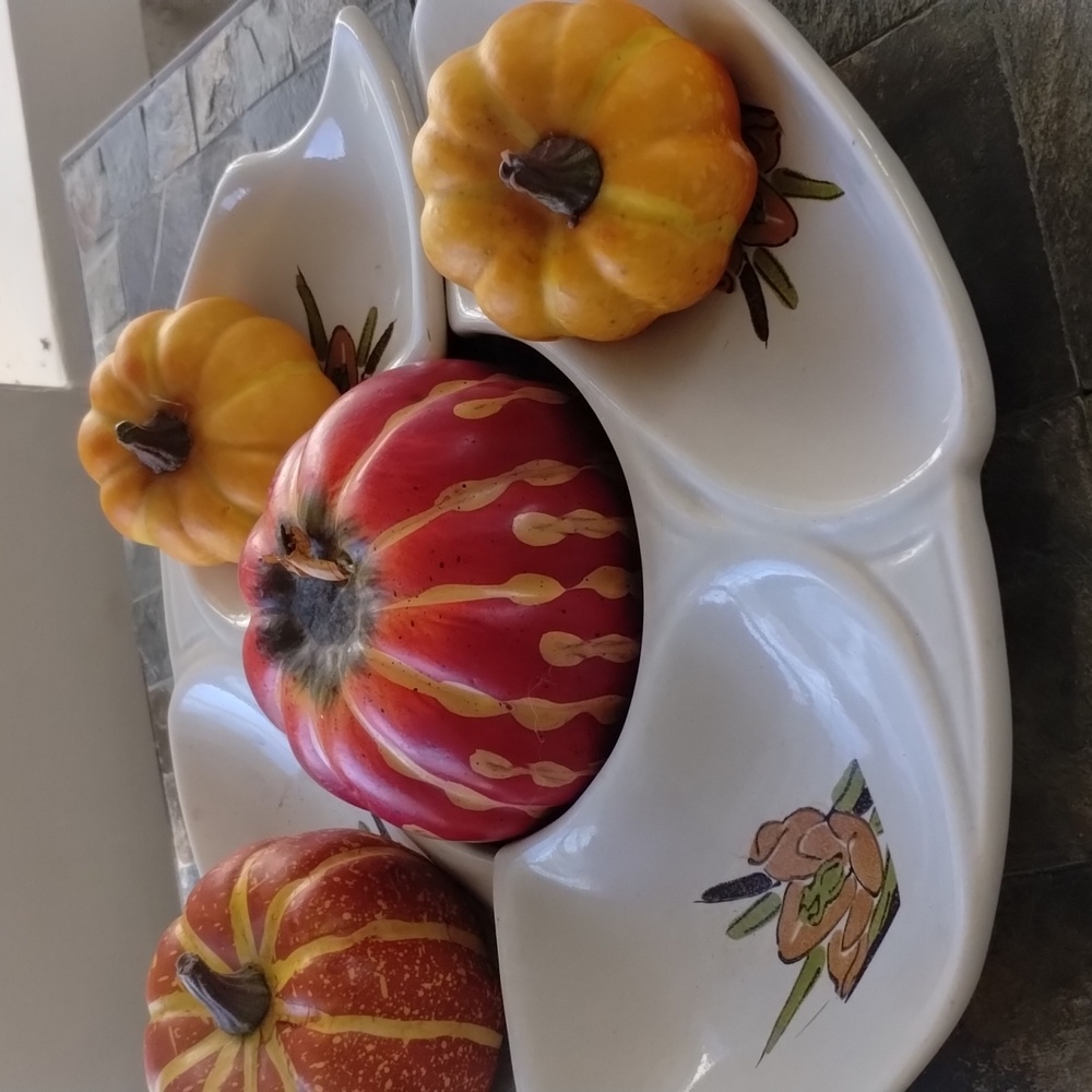 Mid Century 2 part Heavy Ceramic Decorative Serving Set